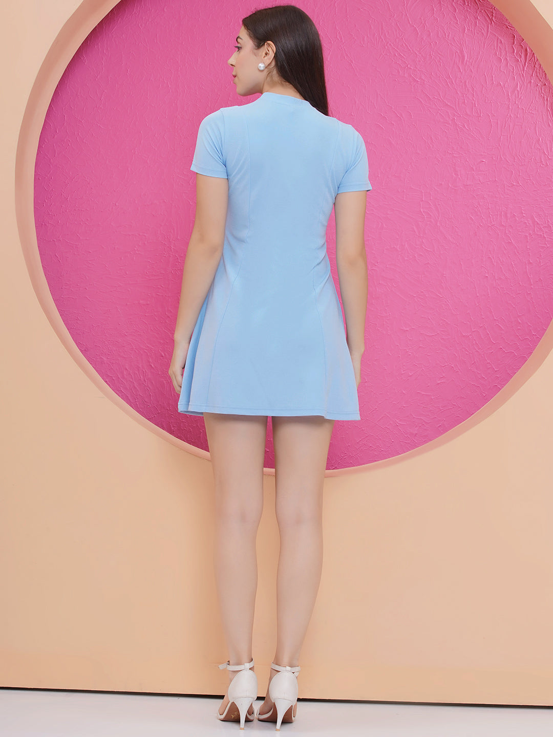 PUELLA Pastel Blue A-Line Mini Dress