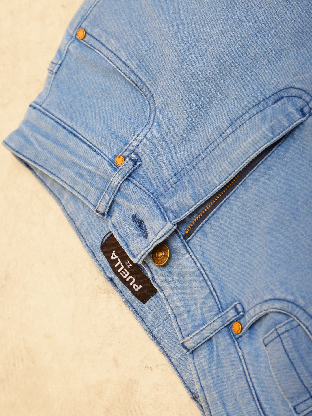 PUELLA Women Blue Washed High-Rise Regular Fit Denim Shorts