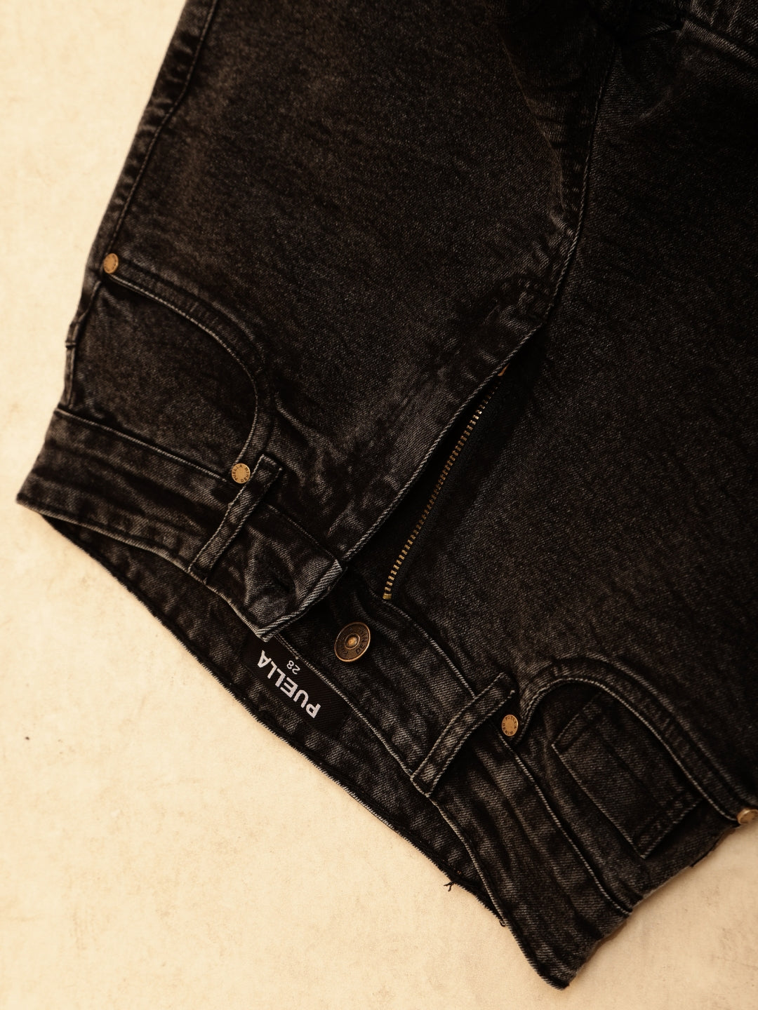 PUELLA Women Charcoal High-Rise Slim Fit Denim Shorts