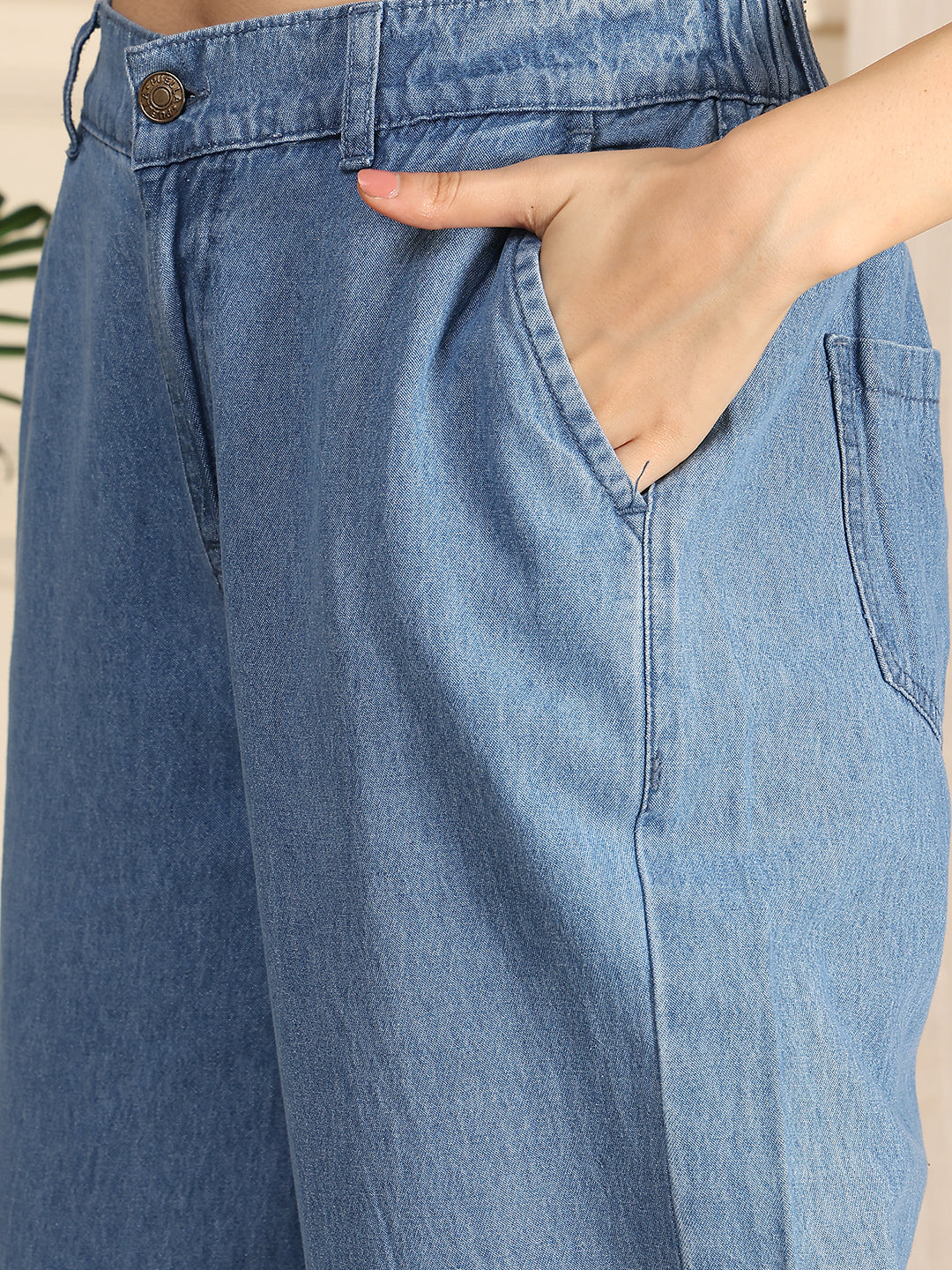 PUELLA Women Medium Blue High-Rise Relaxed Fit Jeans