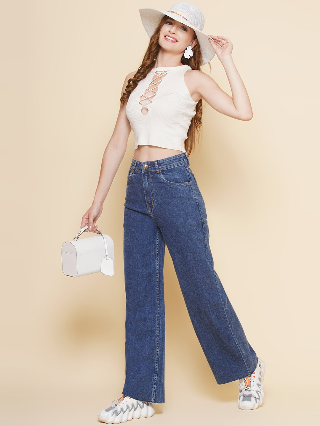 PUELLA Women High-Rise Straight Fit Denim Jeans