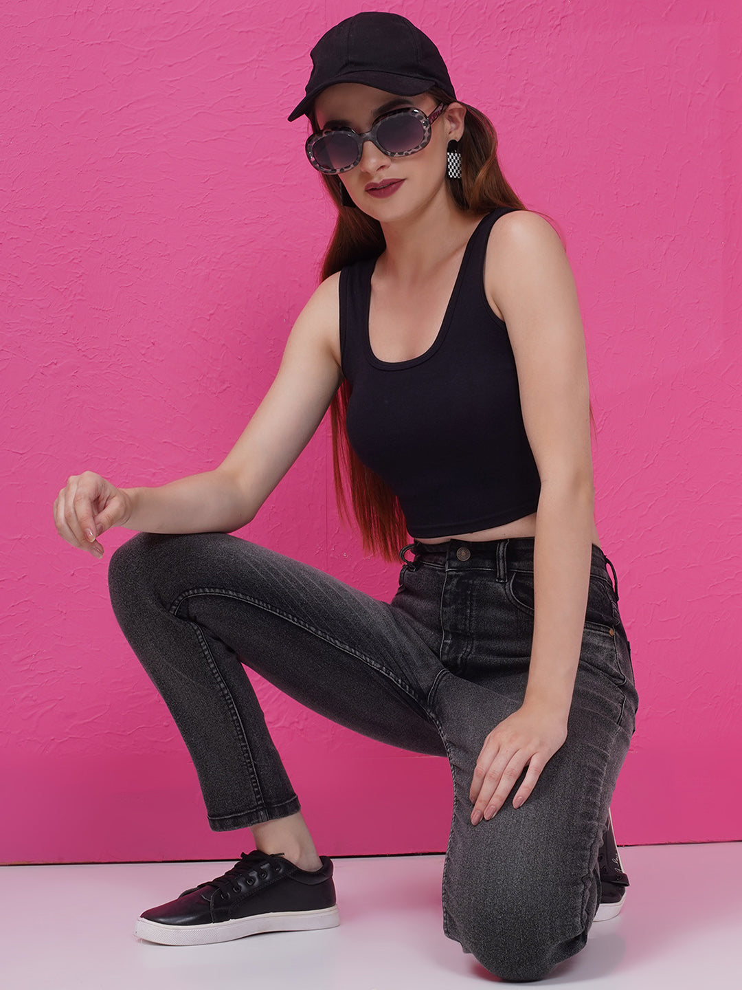 PUELLA Women Charcoal Black High-Rise Skinny Fit Jeans