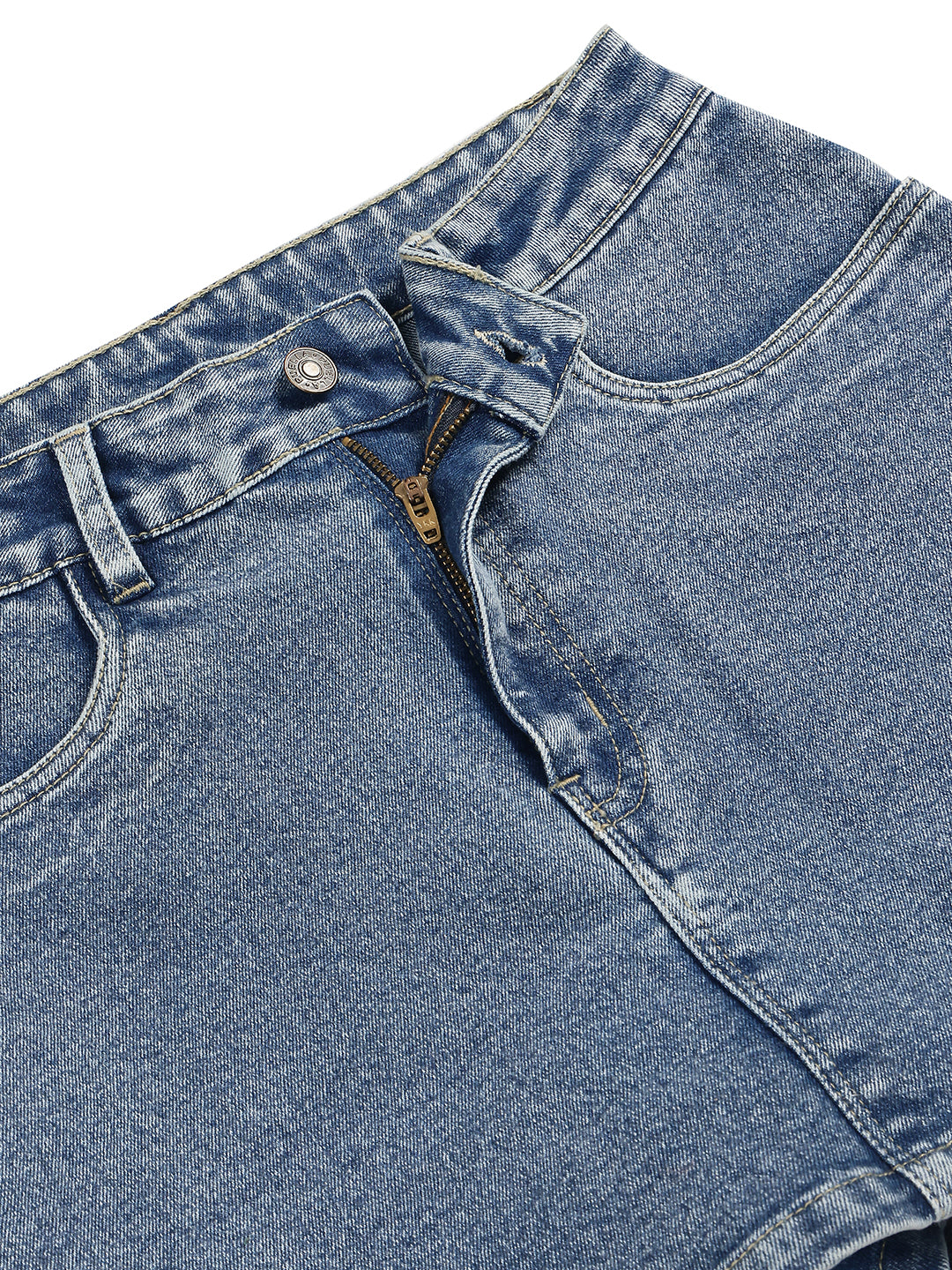 Women’s Mid Blue Acid Wash Denim Skort