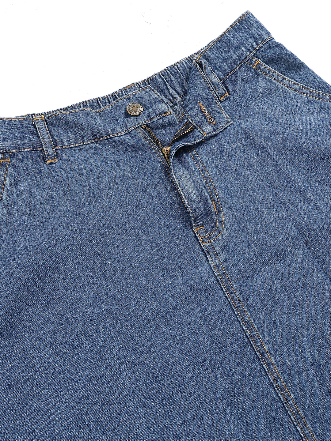 Women’s Dark Blue High-Waist Denim Flare Skirt