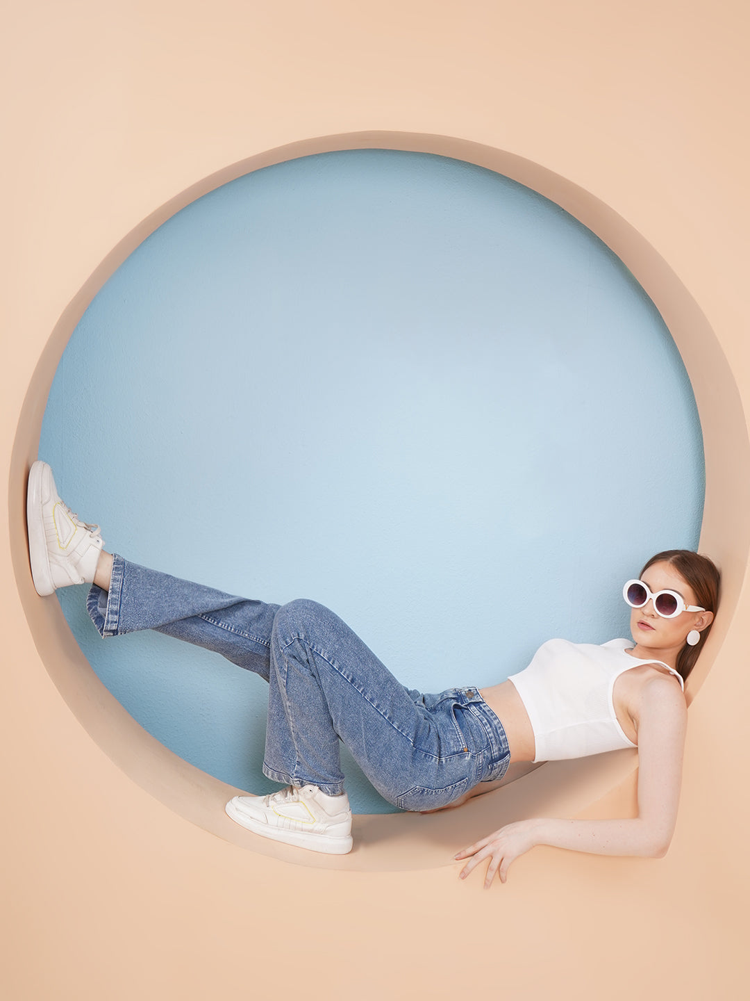 PUELLA Women Mid Blue High-Rise Straight Fit Jeans