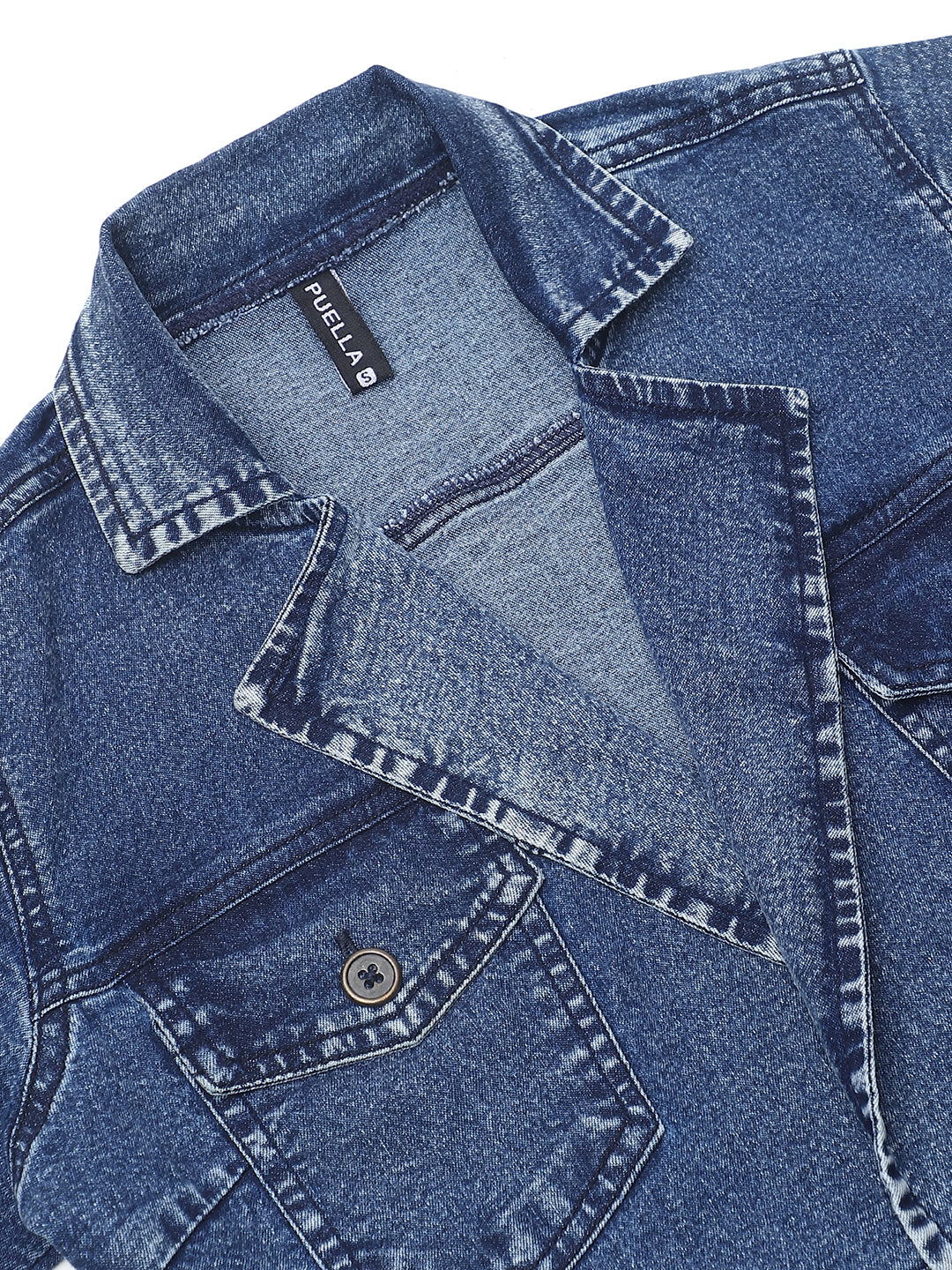 PUELLA Women’s Blue Denim Shirt Dress with Belt & Front Button Closure