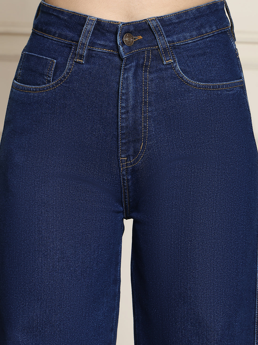 PUELLA Dark Blue High-Rise Straight Fit Jeans