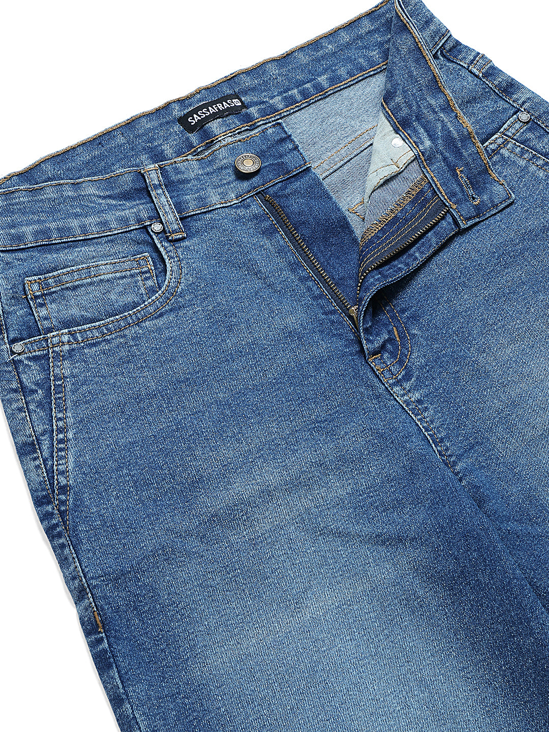 PUELLA Women Mid Blue Washed High-Rise Wide-Leg Jeans