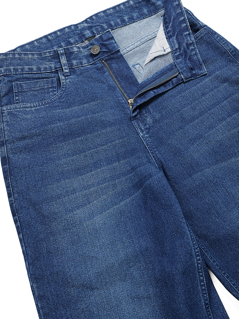 PUELLA Women Dark Blue Washed High-Rise Wide-Leg Jeans