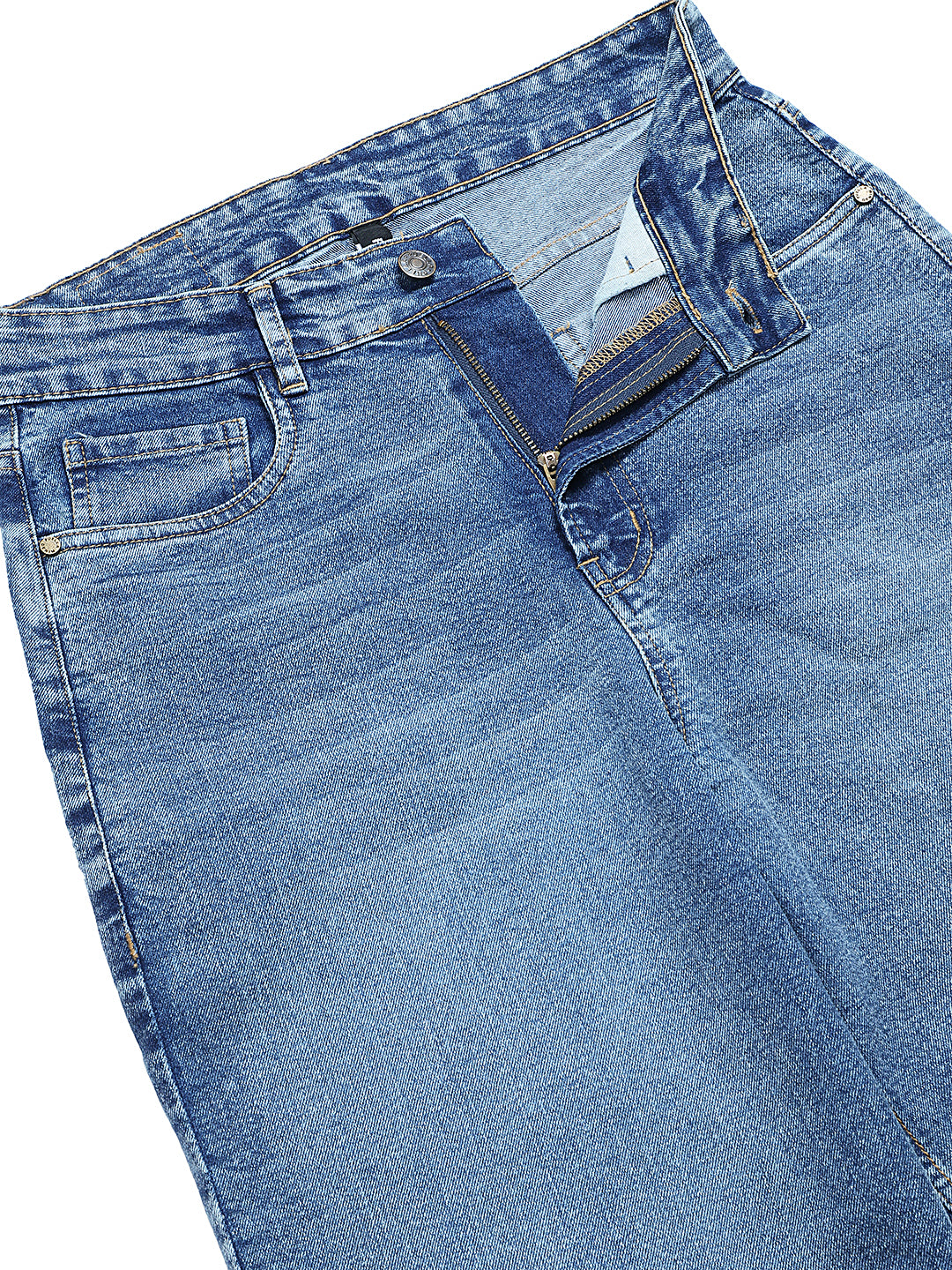 PUELLA Women Mid Blue Washed High-Rise Wide-Leg Jeans