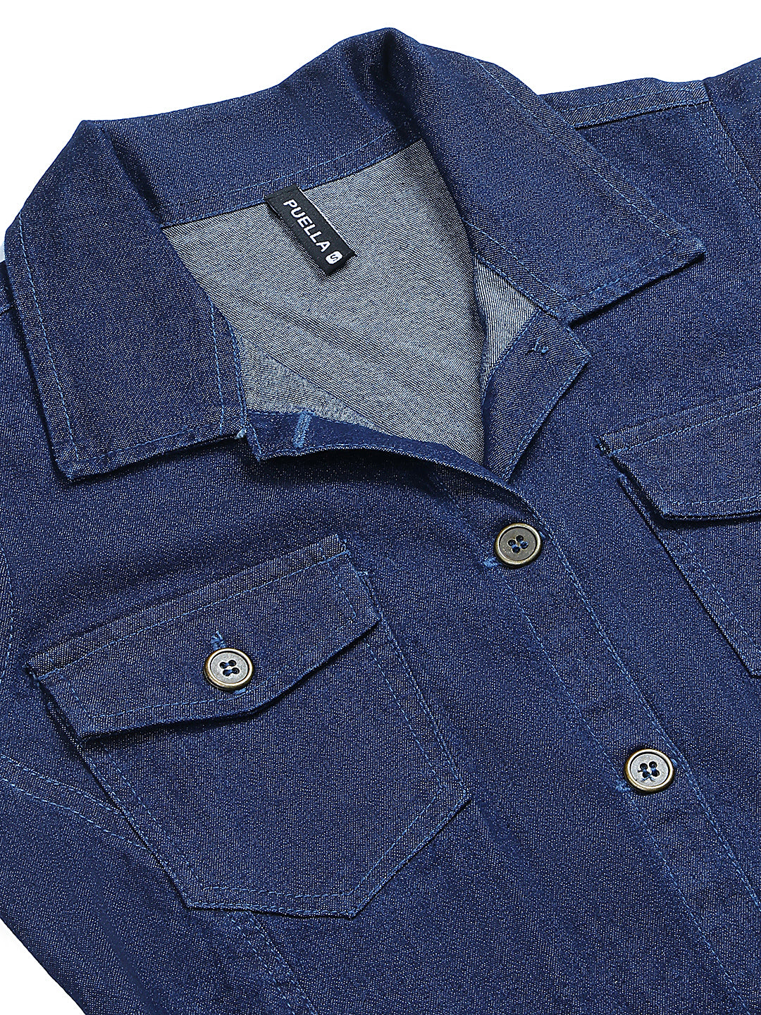 PUELLA Women’s Sleeveless Denim Shirt Dress with Button-Down Front