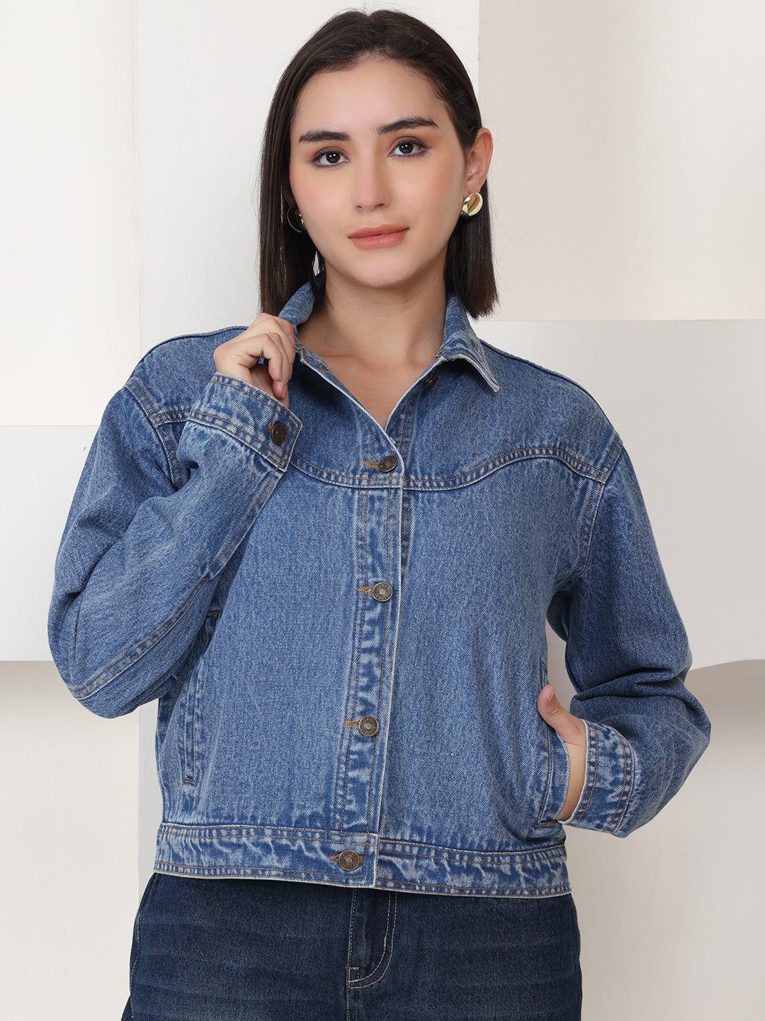 PUELLA Everyday Blue Casual Wear Denim Jacket