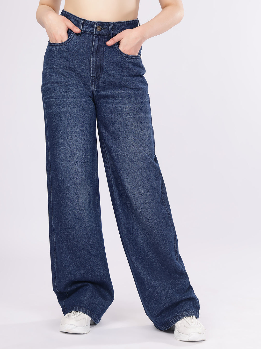 Women’s Dark Blue Baggy Fit Denim Jeans