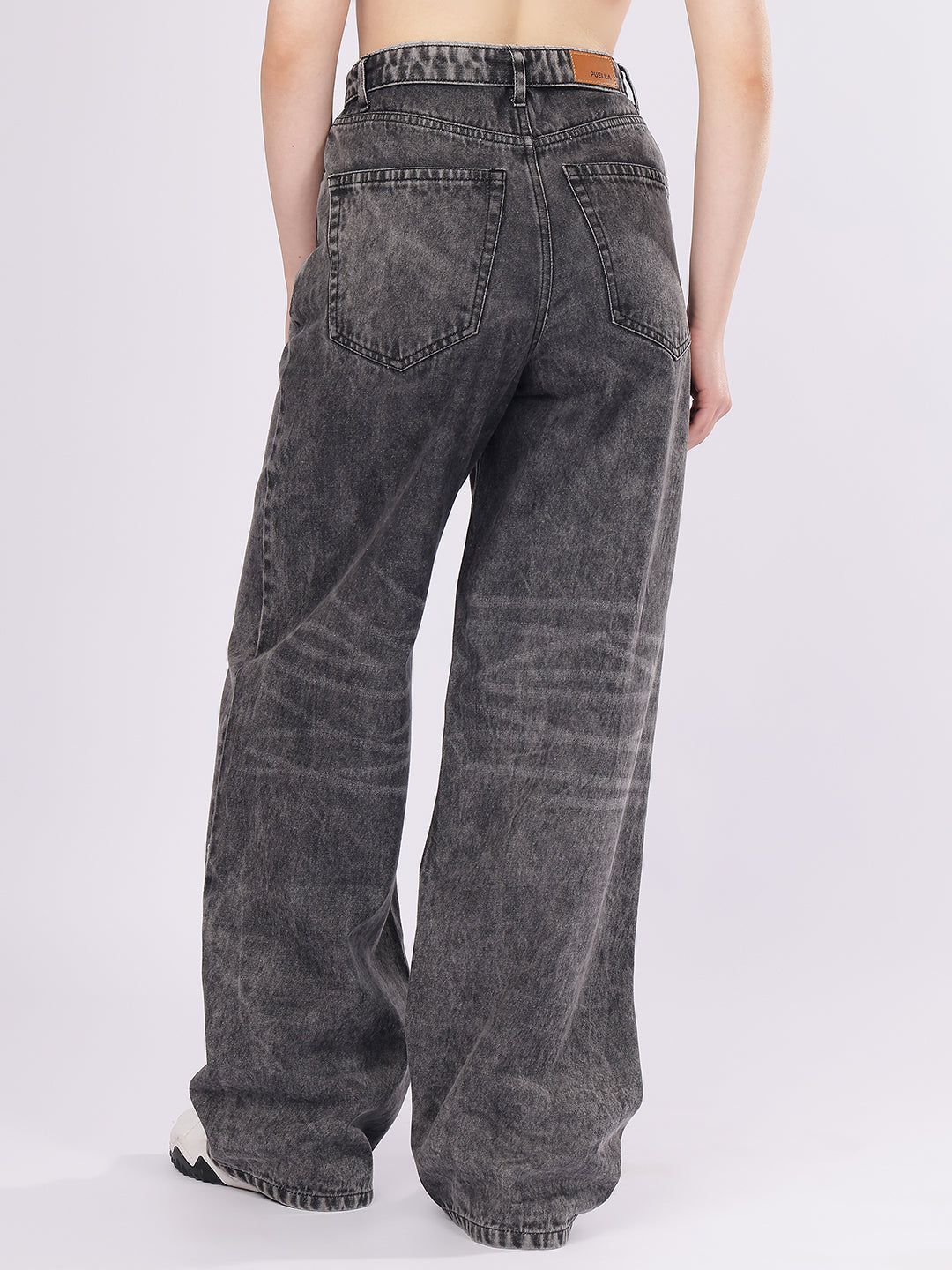 Women’s Grey High-Rise Loose Fit Denim Jeans