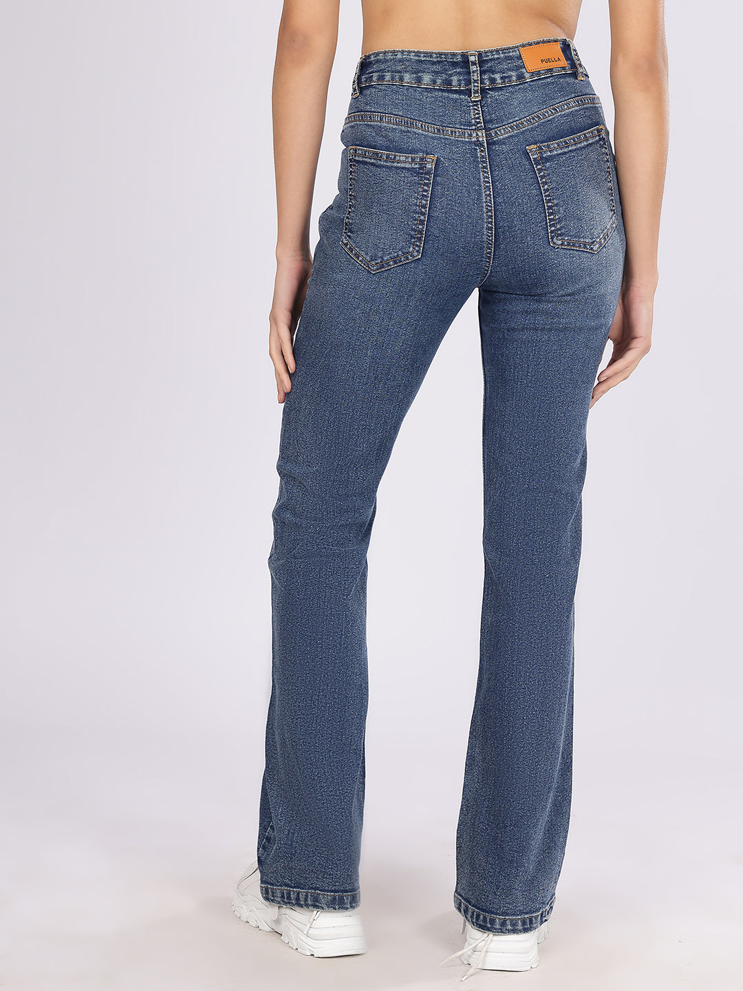 Women’s Mid Blue Boot-Cut Denim Jeans