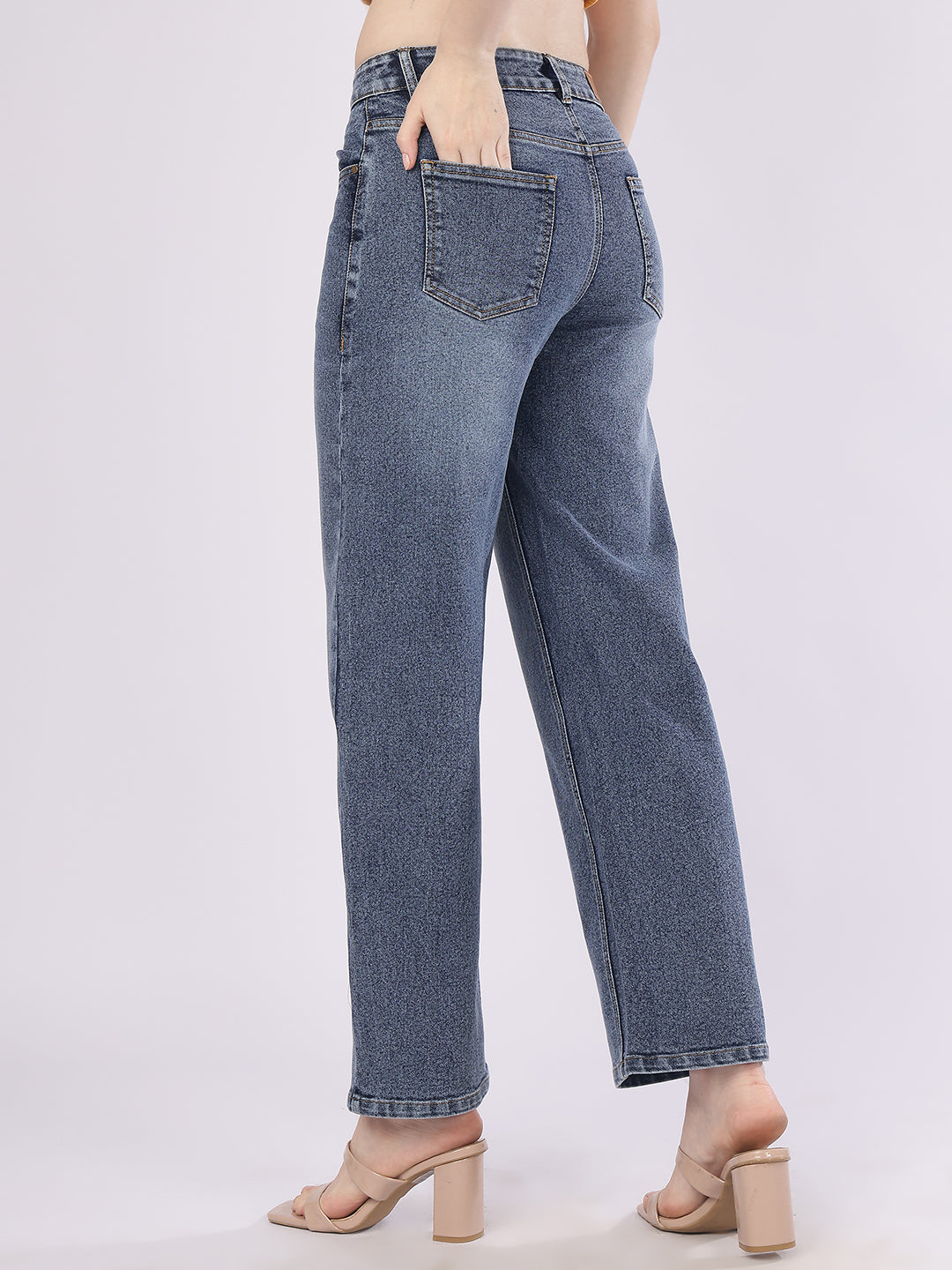 Women’s Blue Straight Fit Denim Jeans