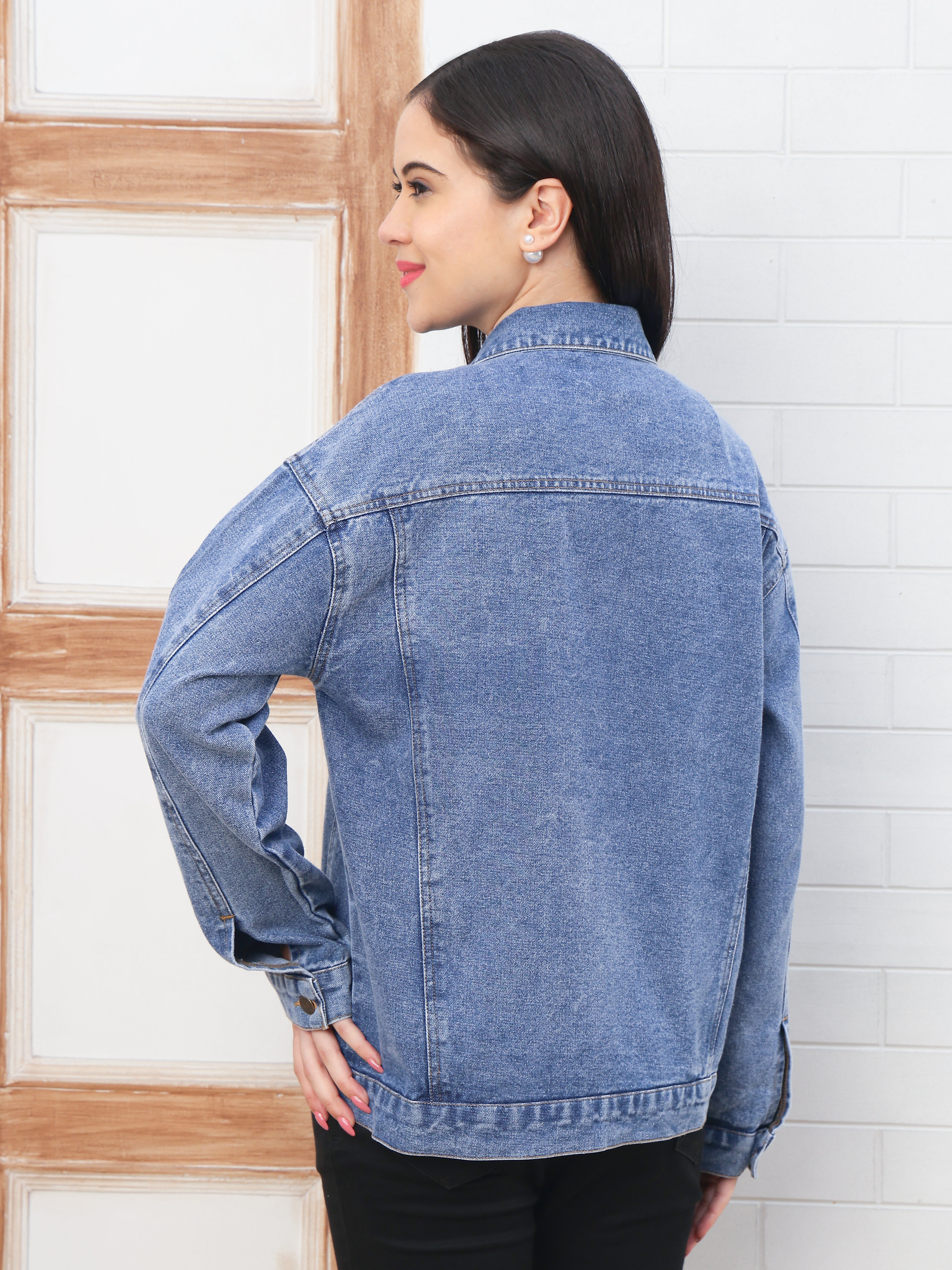 Women’s Blue Loose Fit Denim Jacket