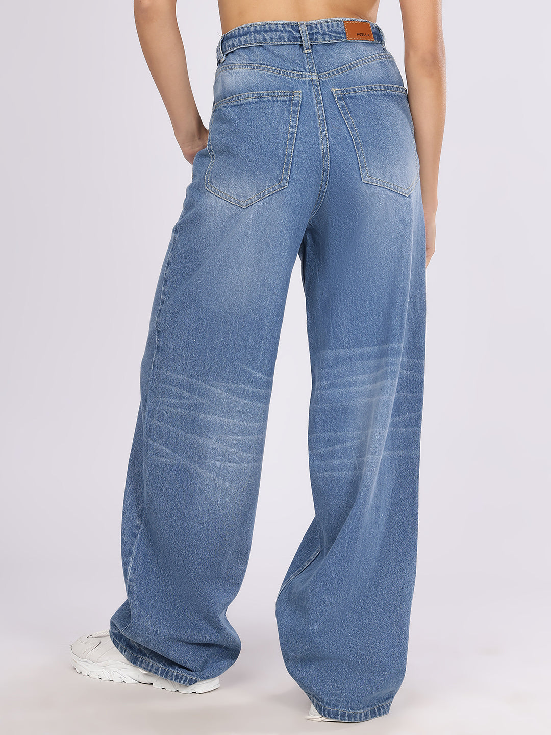 Women’s Blue High-Rise Loose Fit Denim Jeans