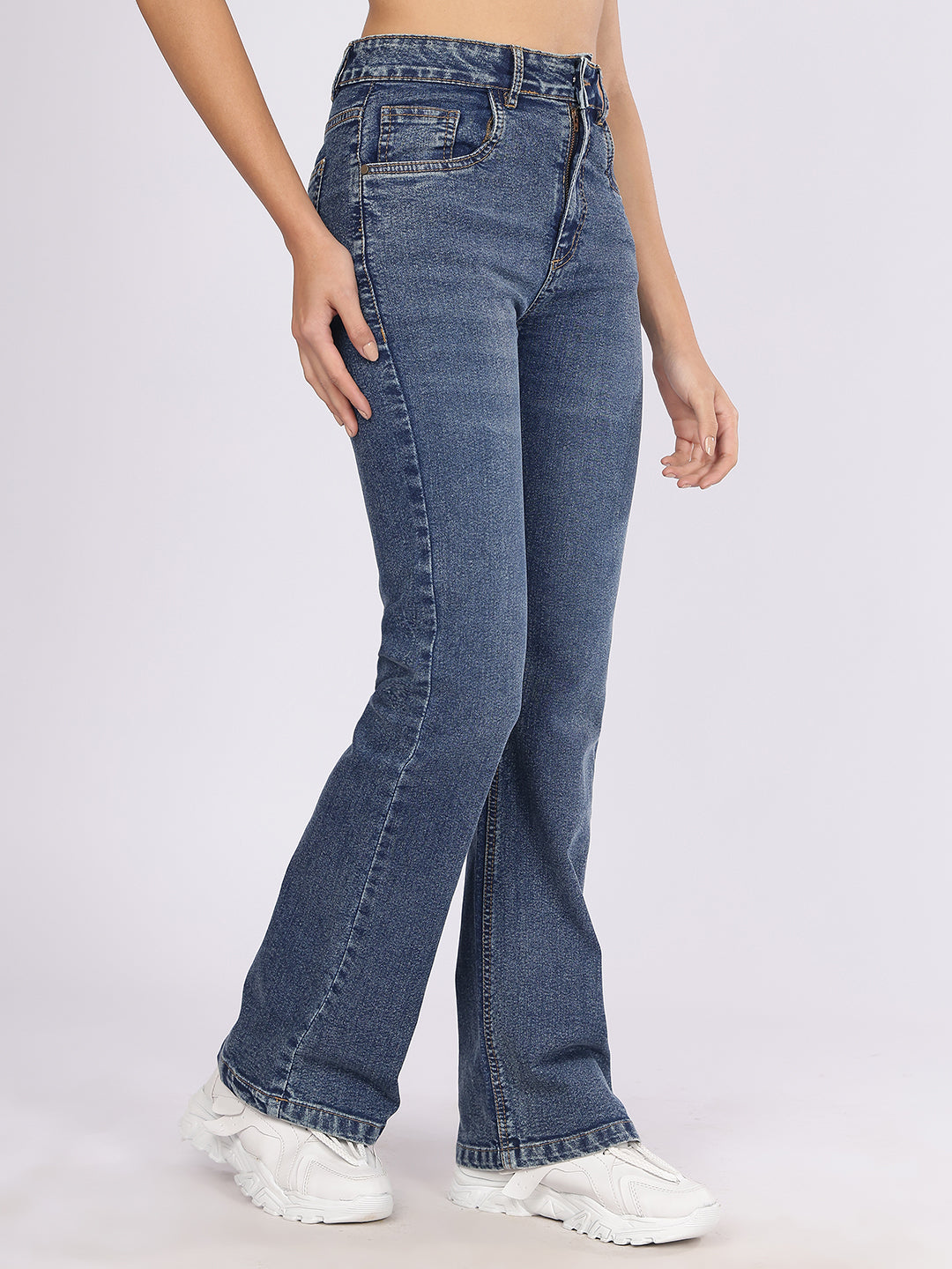 Women’s Mid Blue Boot-Cut Denim Jeans