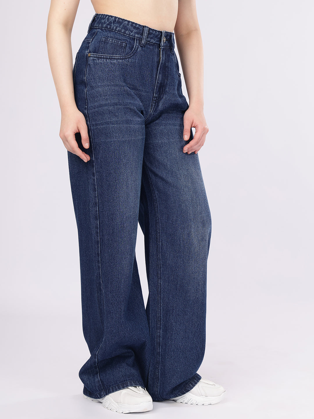 Women’s Dark Blue Baggy Fit Denim Jeans
