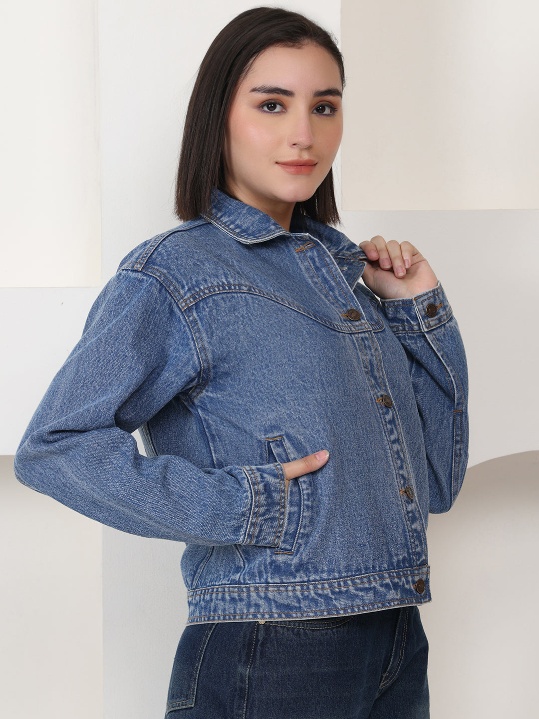 PUELLA Everyday Blue Casual Wear Denim Jacket