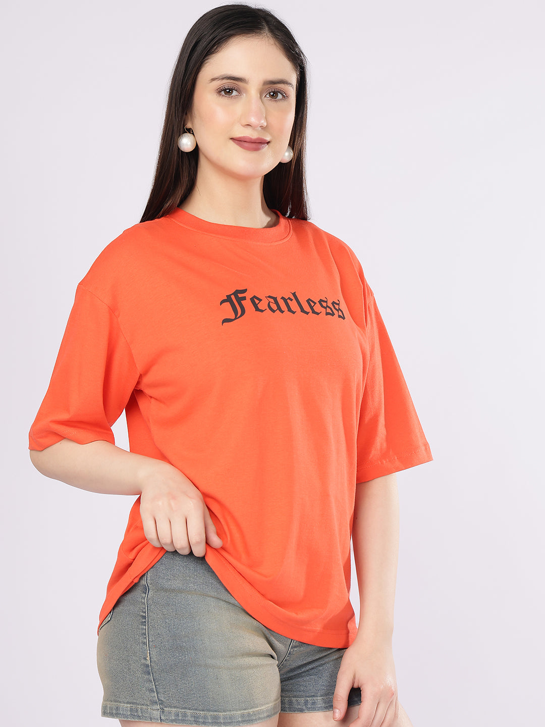 Dozer “Fearless” Gothic Font Orange T-Shirt