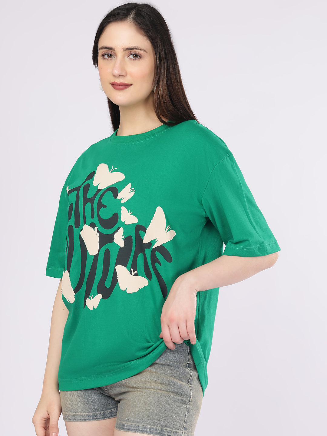 Dozer “The Wish” Butterfly Graphic Green Oversized T-Shirt