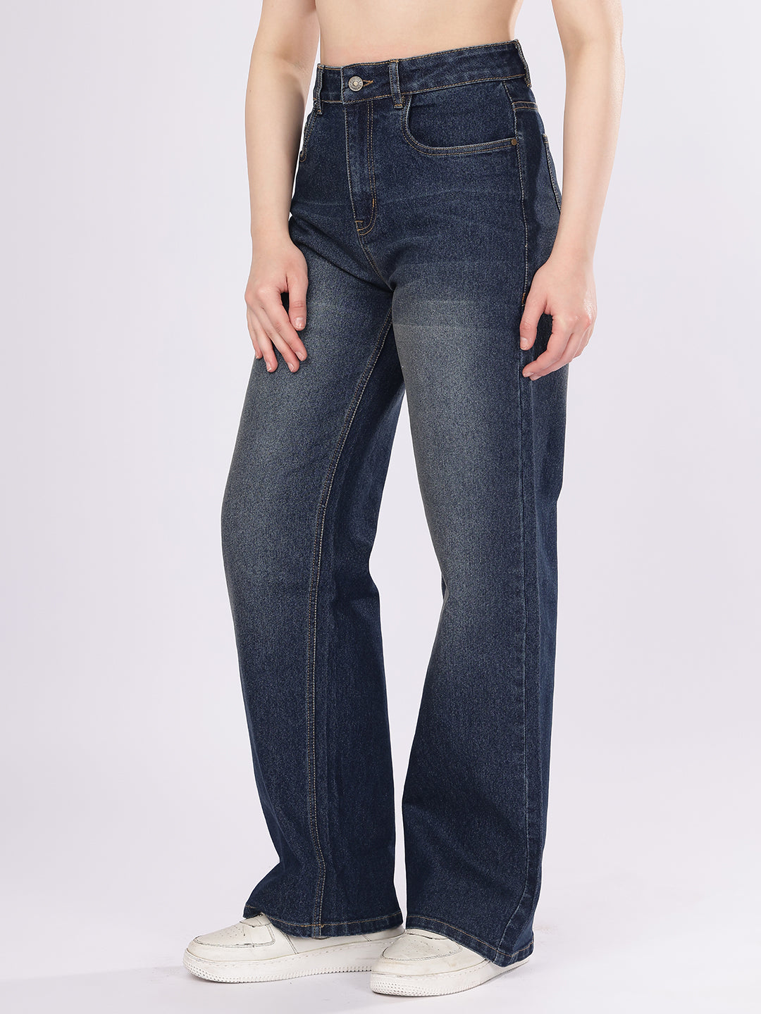 Women’s Dark Blue Straight Fit Denim Jeans