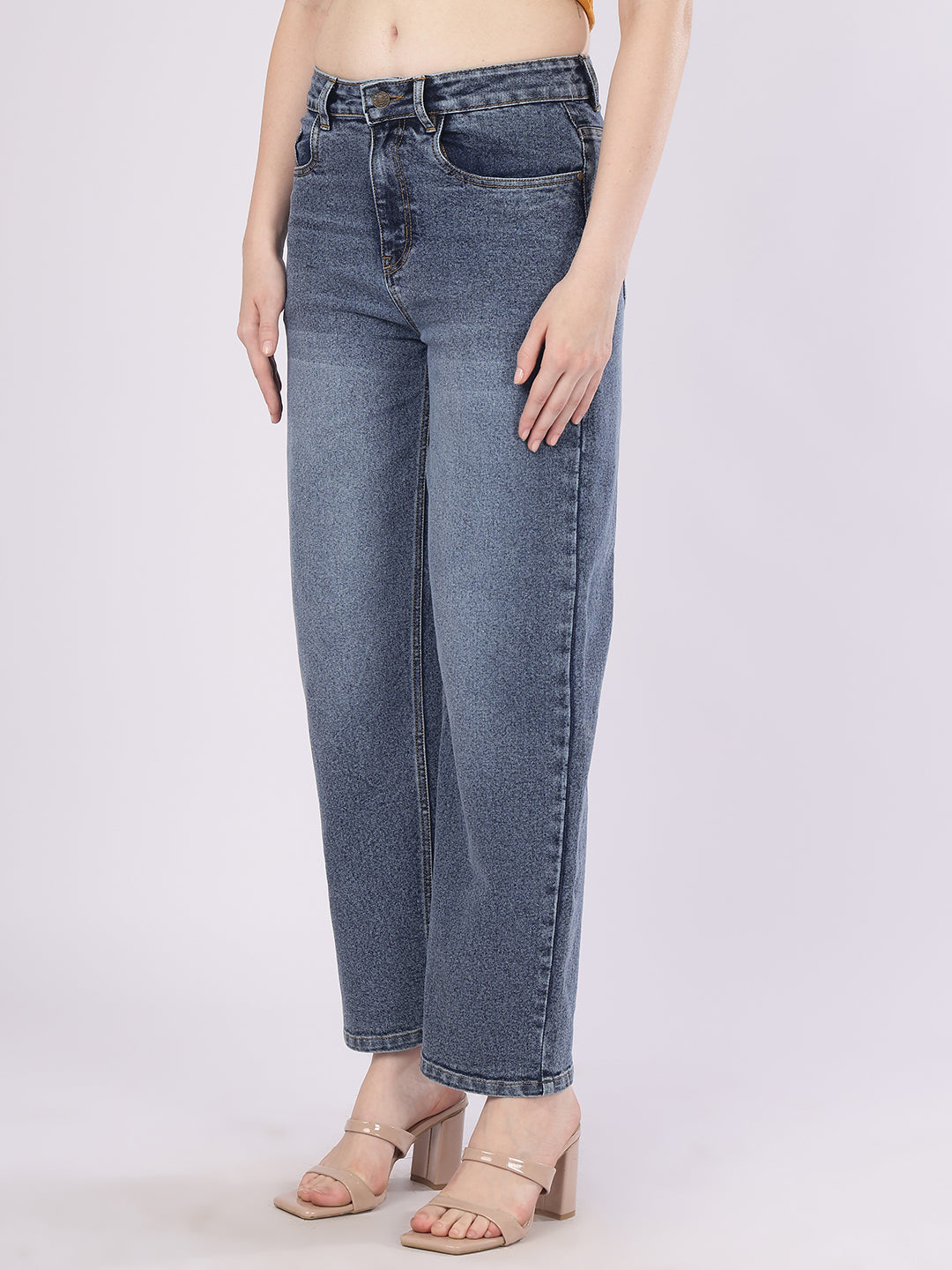 Women’s Blue Straight Fit Denim Jeans