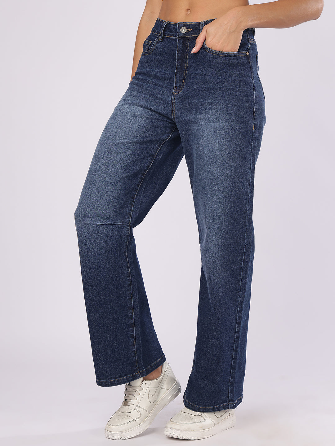 Women’s Dark Blue Straight Fit Denim Jeans