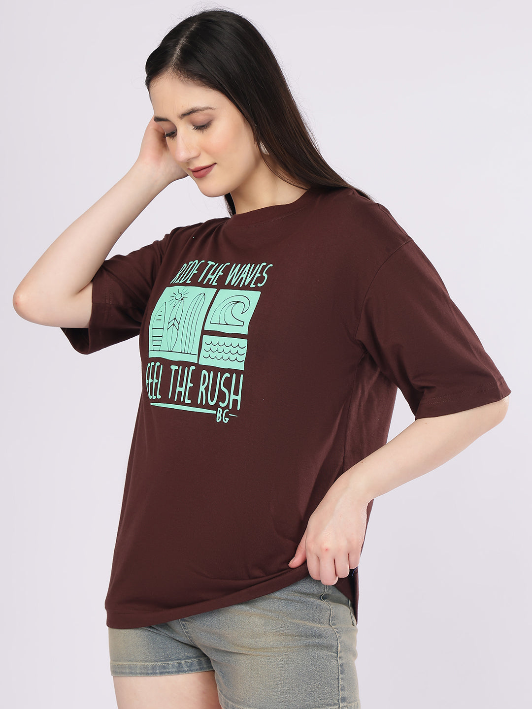Dozer “Ride The Waves” Surfing Graphic Brown T-Shirt