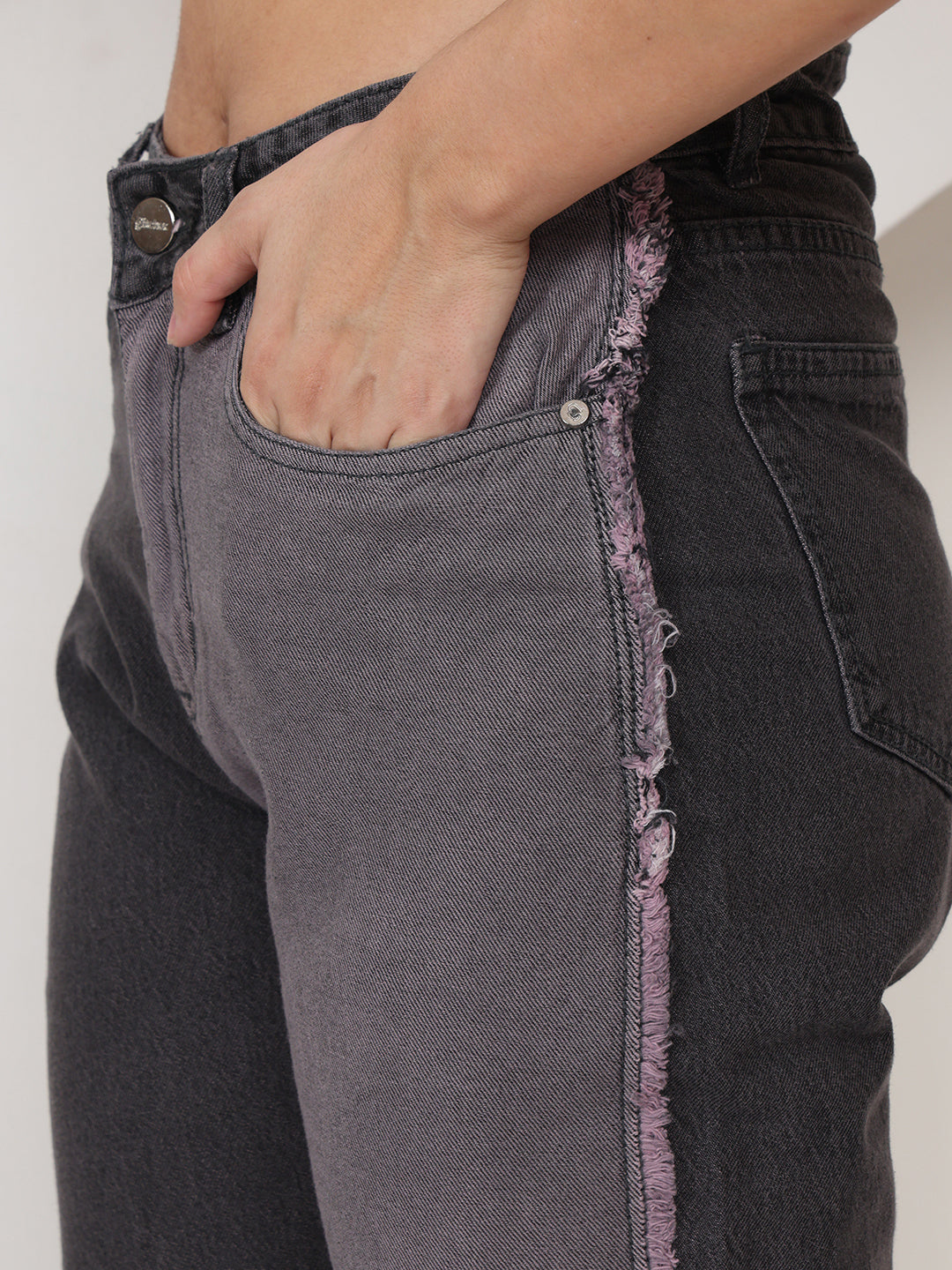 PUELLA Women Dual-Tone Grey High-Rise Wide Leg Non-Stretchable Jeans