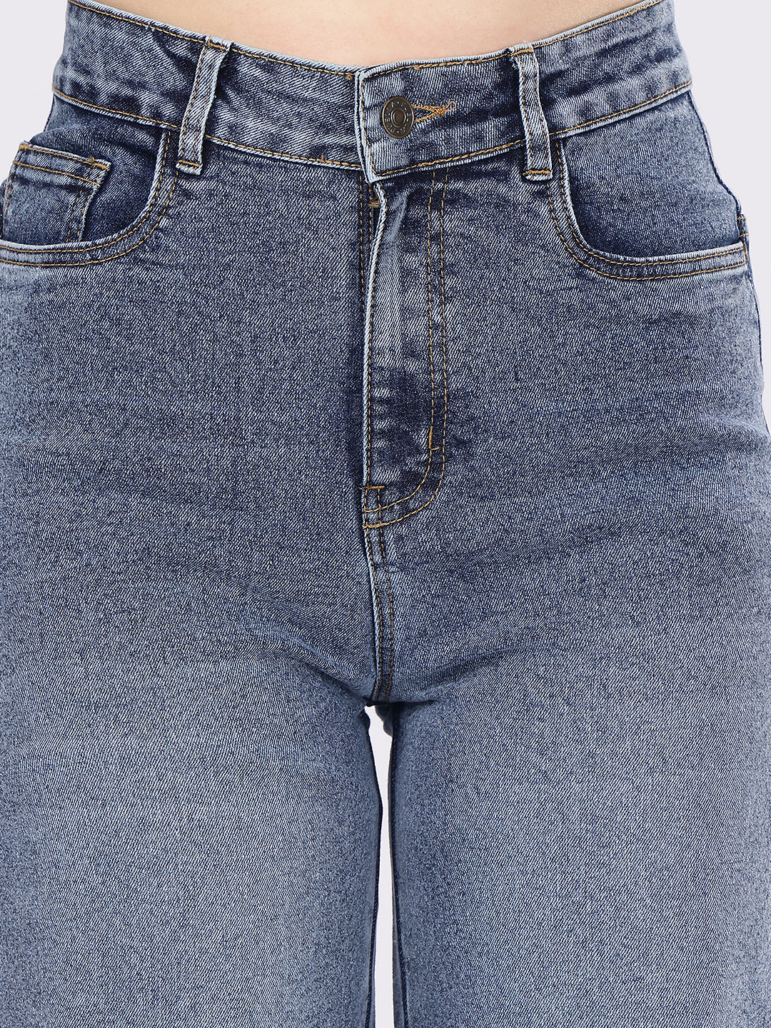 Women’s Mid Blue Straight Fit Denim Jeans