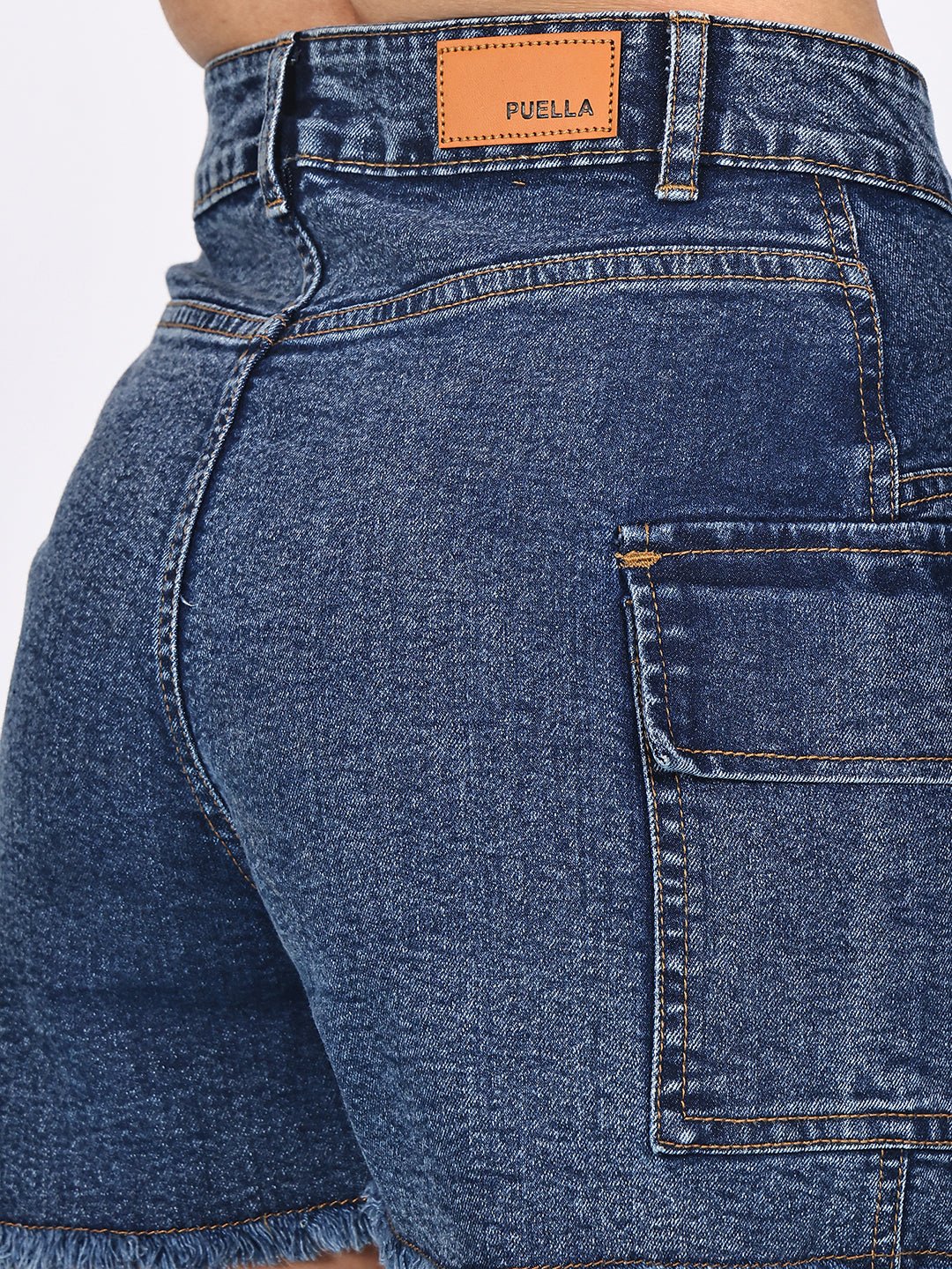 PUELLA Women’s High-Rise Slim Fit Denim Shorts