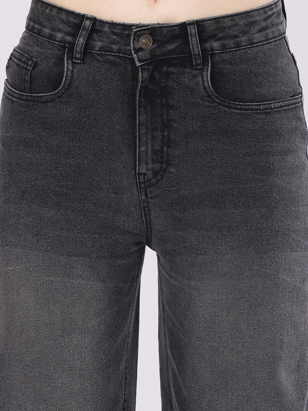 Women’s Dark Grey Straight Fit Denim Jeans