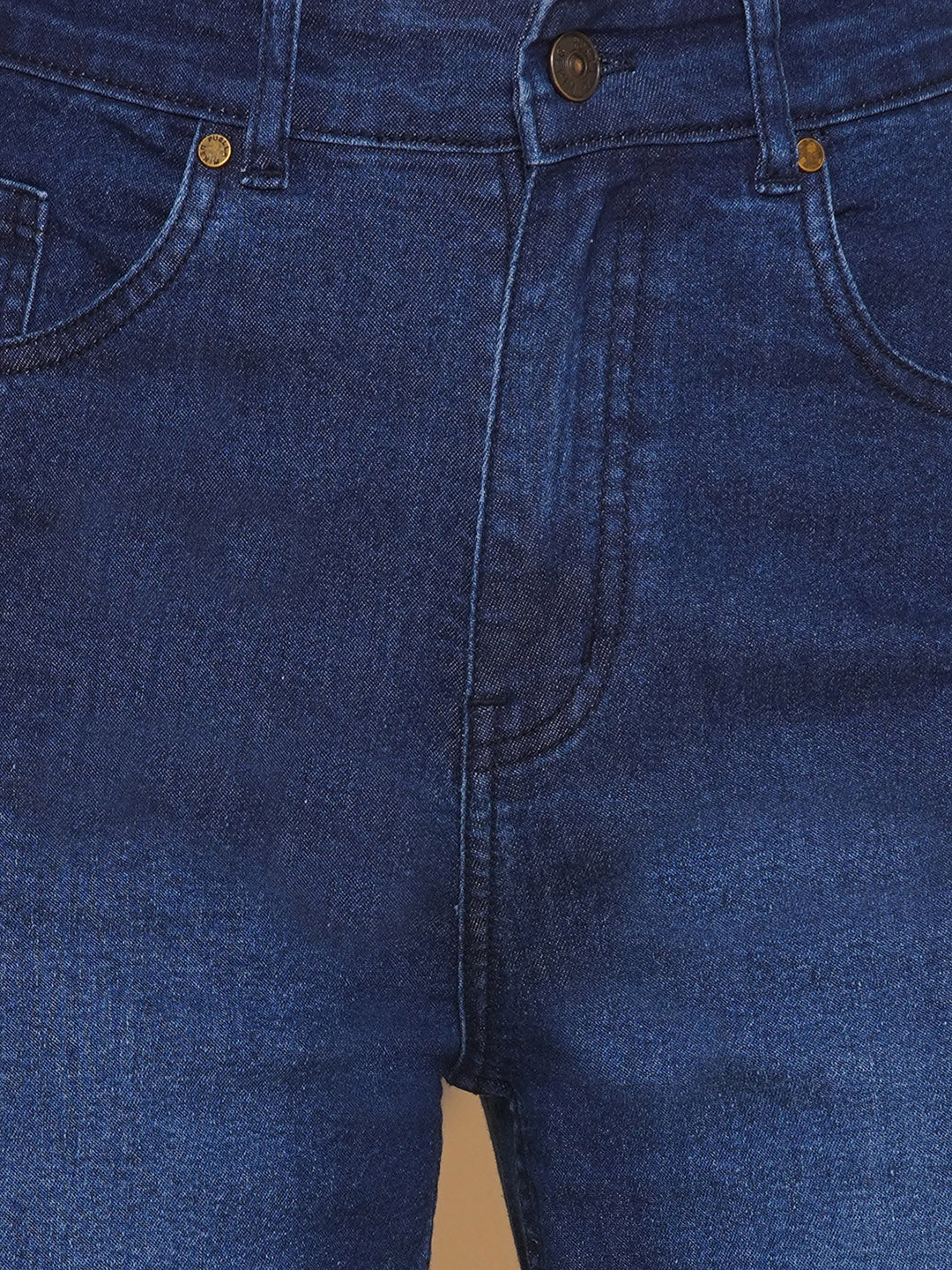 PUELLA Women’s Dark Blue High-Rise Straight Fit jeans