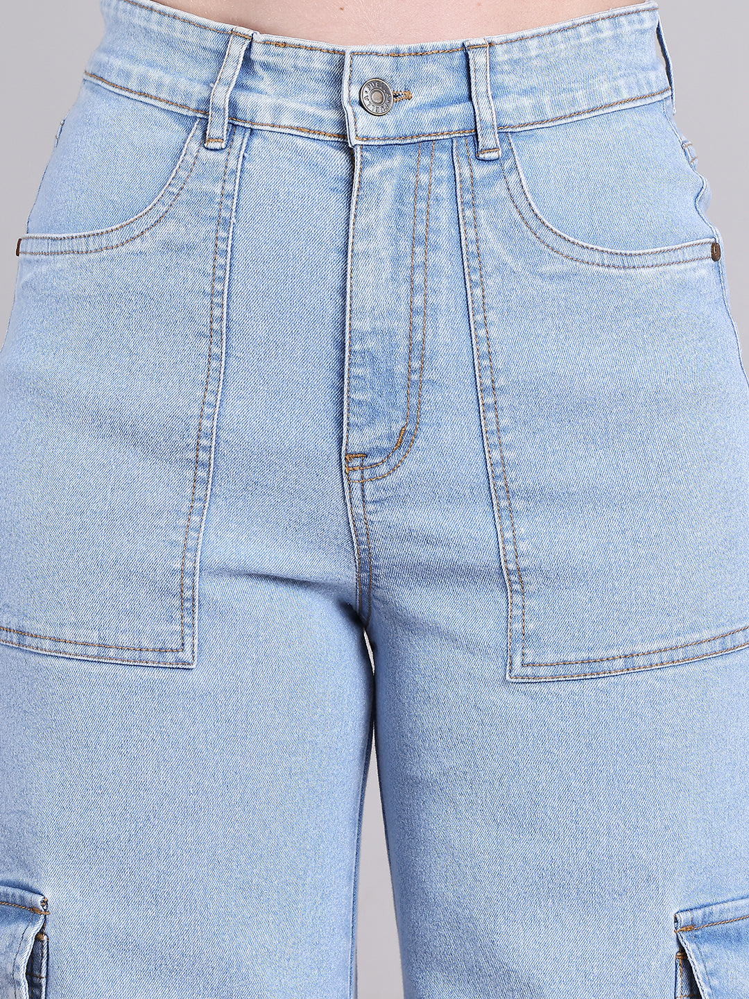 PUELLA Light Blue High-Rise Straight Fit Jeans