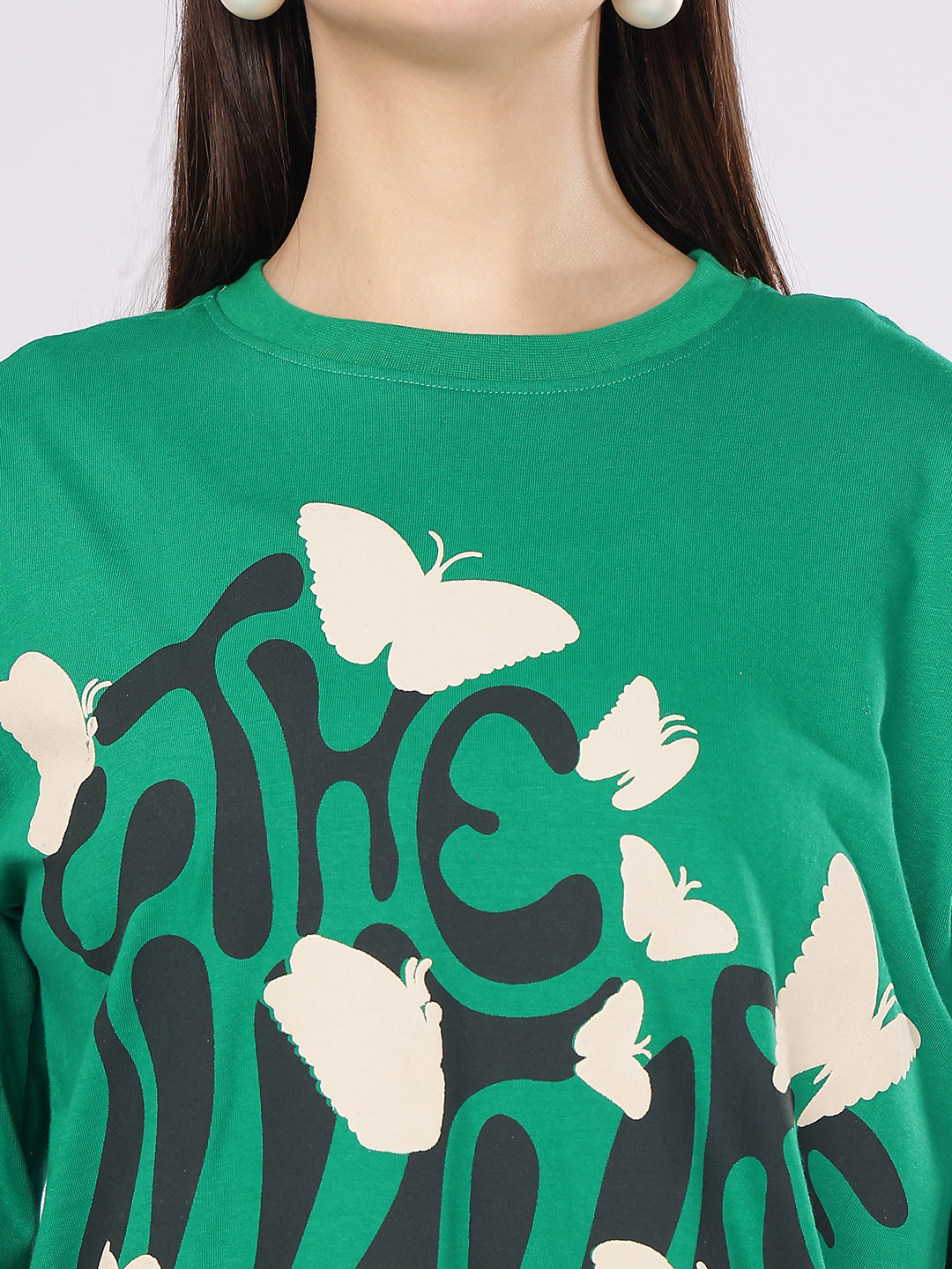 Dozer “The Wish” Butterfly Graphic Green Oversized T-Shirt