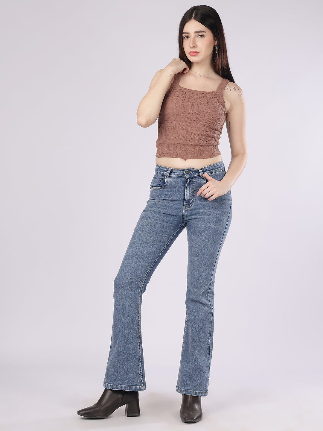 Women’s Blue Boot-Cut Denim Jeans