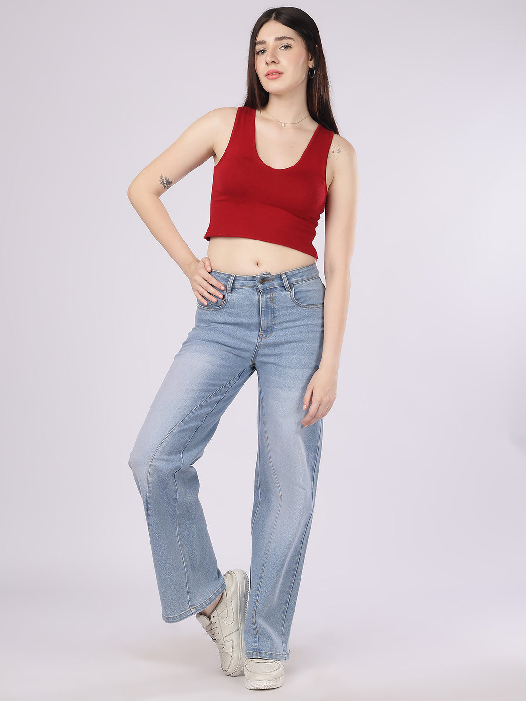 Women’s Light Blue Straight Fit Denim Jeans