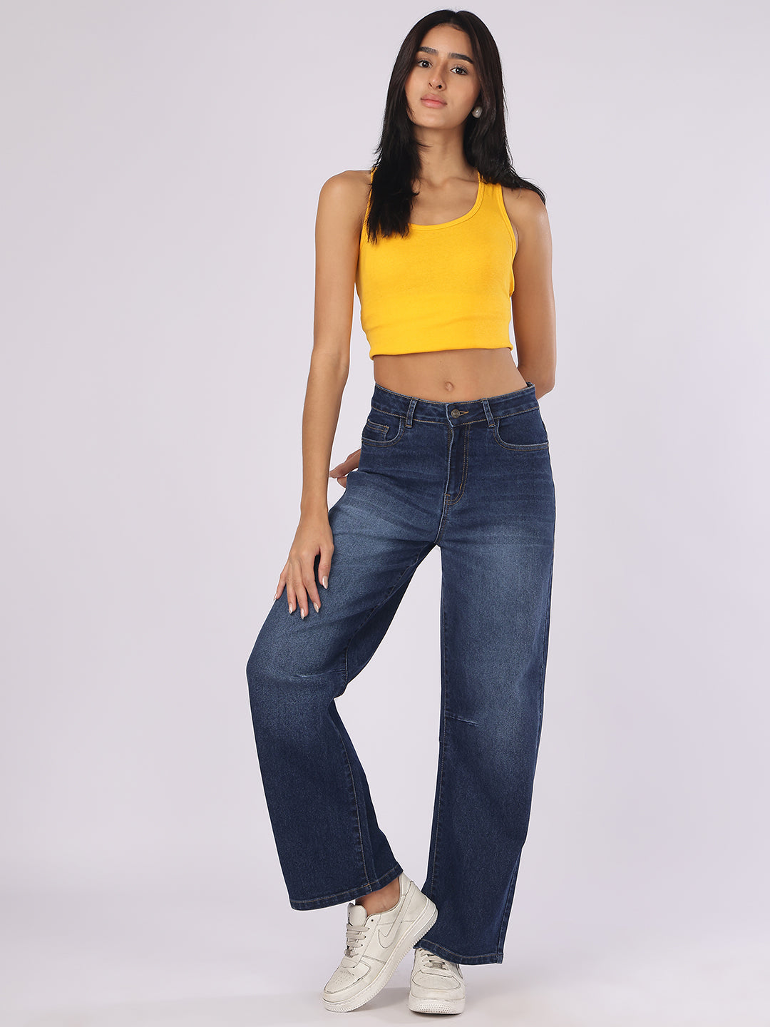 Women’s Dark Blue Straight Fit Denim Jeans