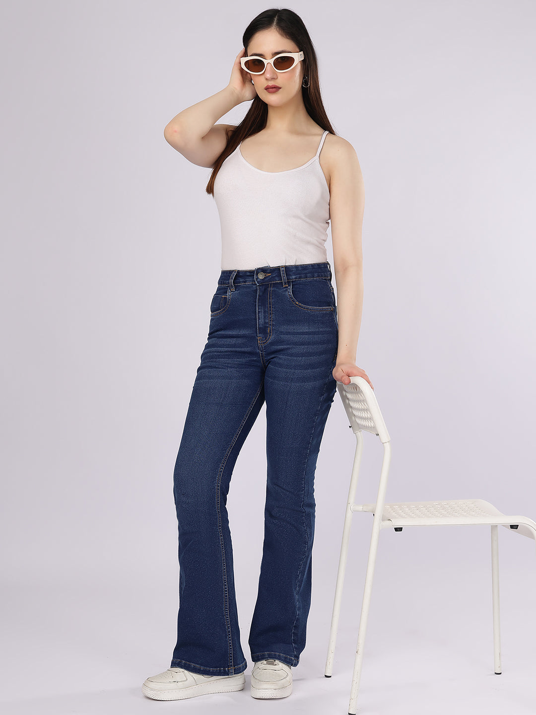 Women’s Dark Blue Boot-Cut Denim Jeans