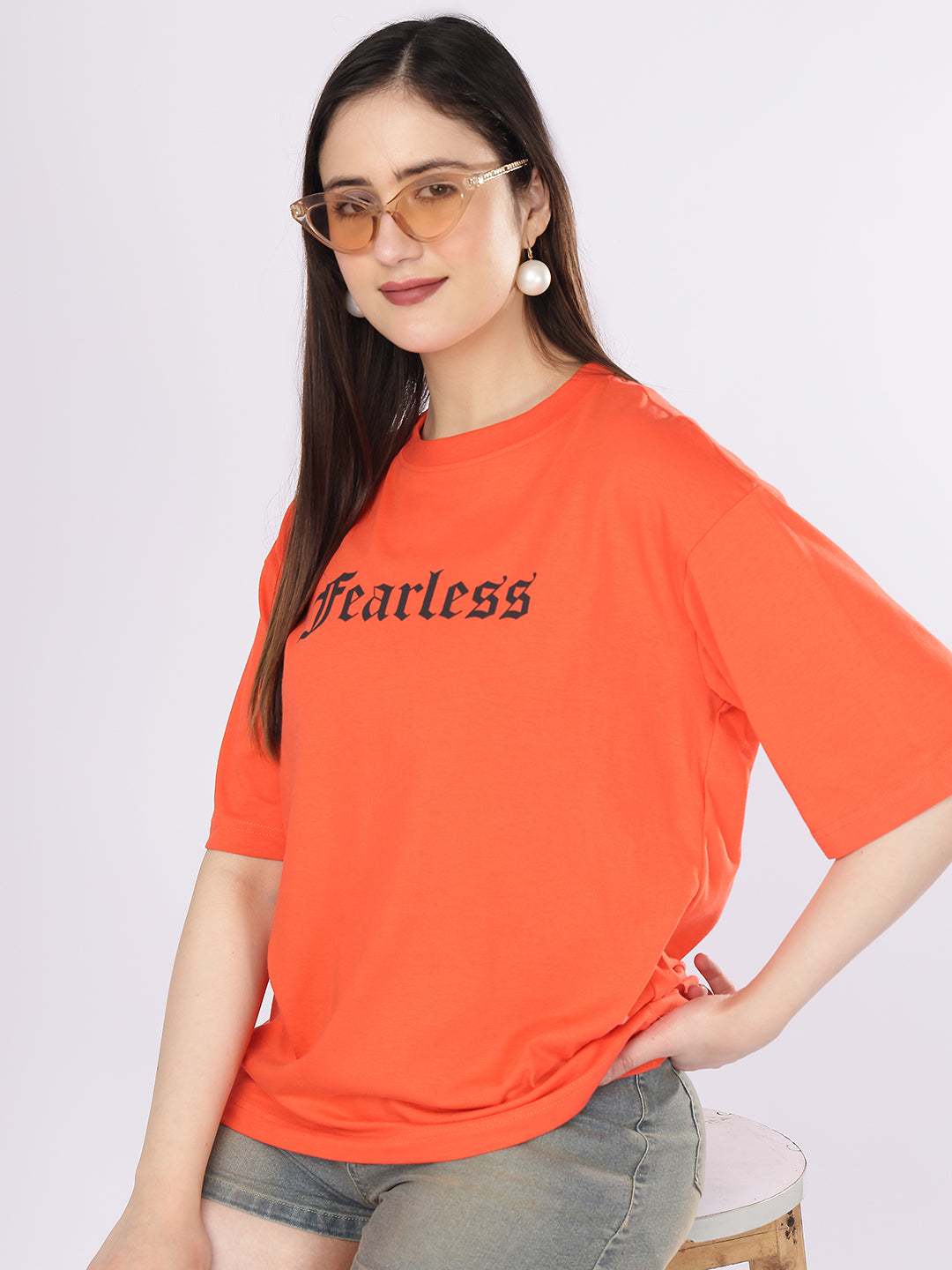 Dozer “Fearless” Gothic Font Orange T-Shirt