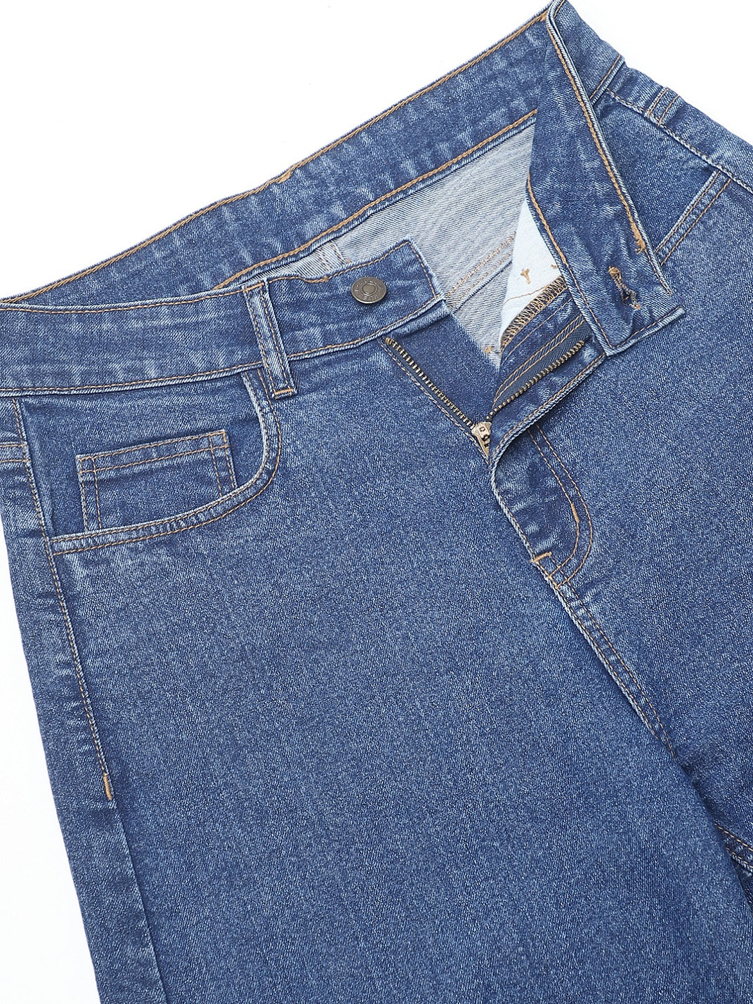 PUELLA Women’s Dark Blue High-Rise Loose Straight-Fit Jeans