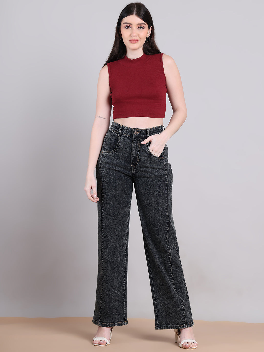 PUELLA Women Straight Fit High-Rise Stretchable Jeans