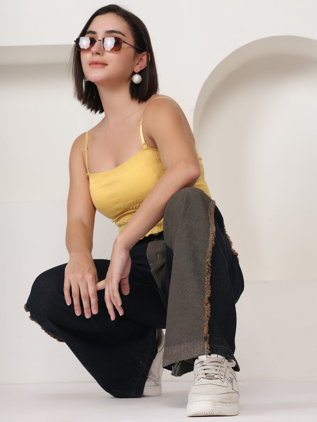 PUELLA Women Dual-Tone High-Rise Wide Leg Jeans