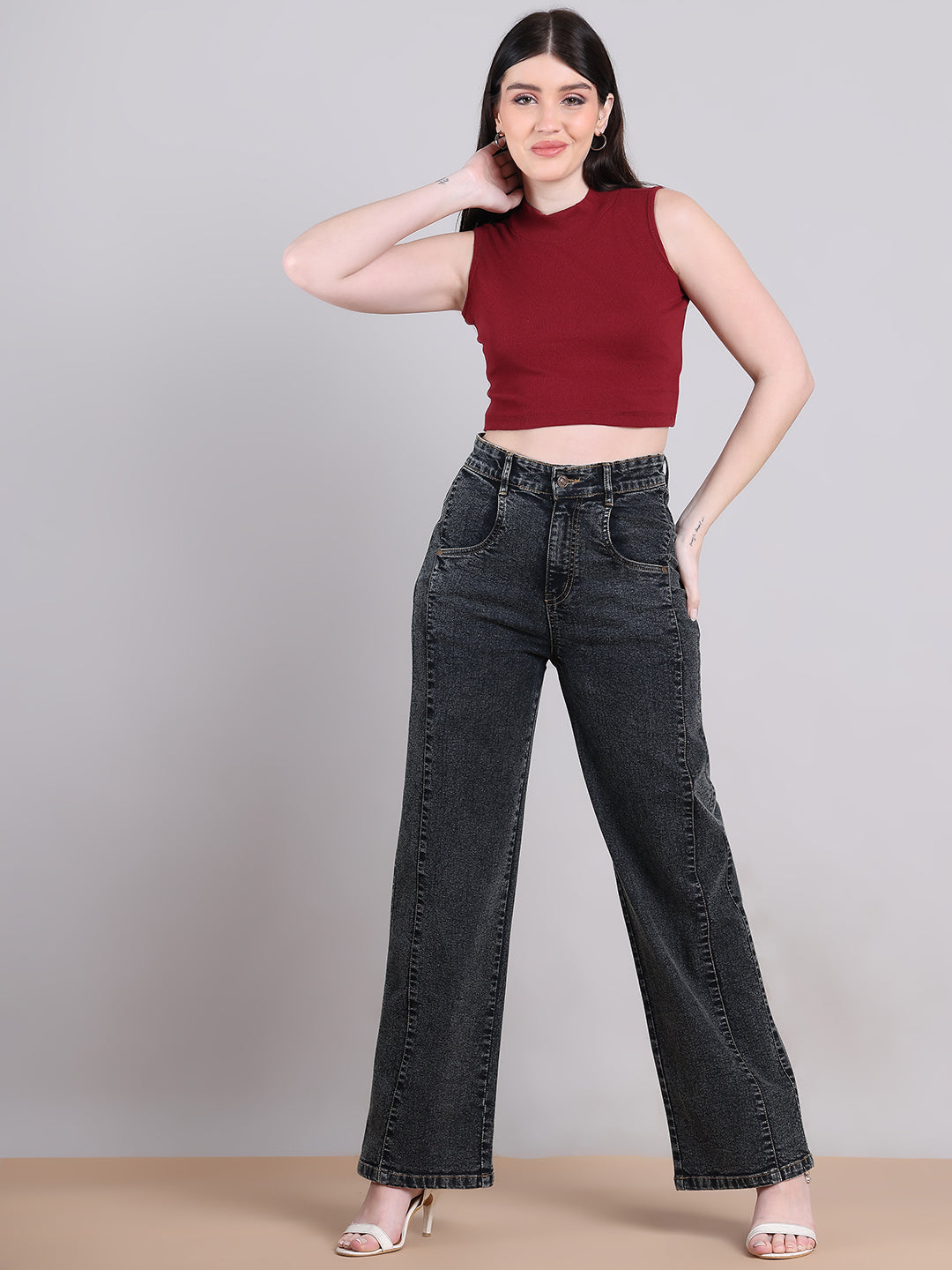 PUELLA Women Straight Fit High-Rise Stretchable Jeans