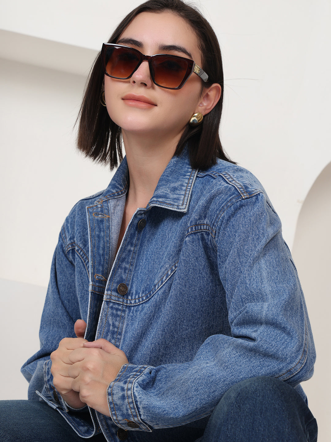PUELLA Everyday Blue Casual Wear Denim Jacket