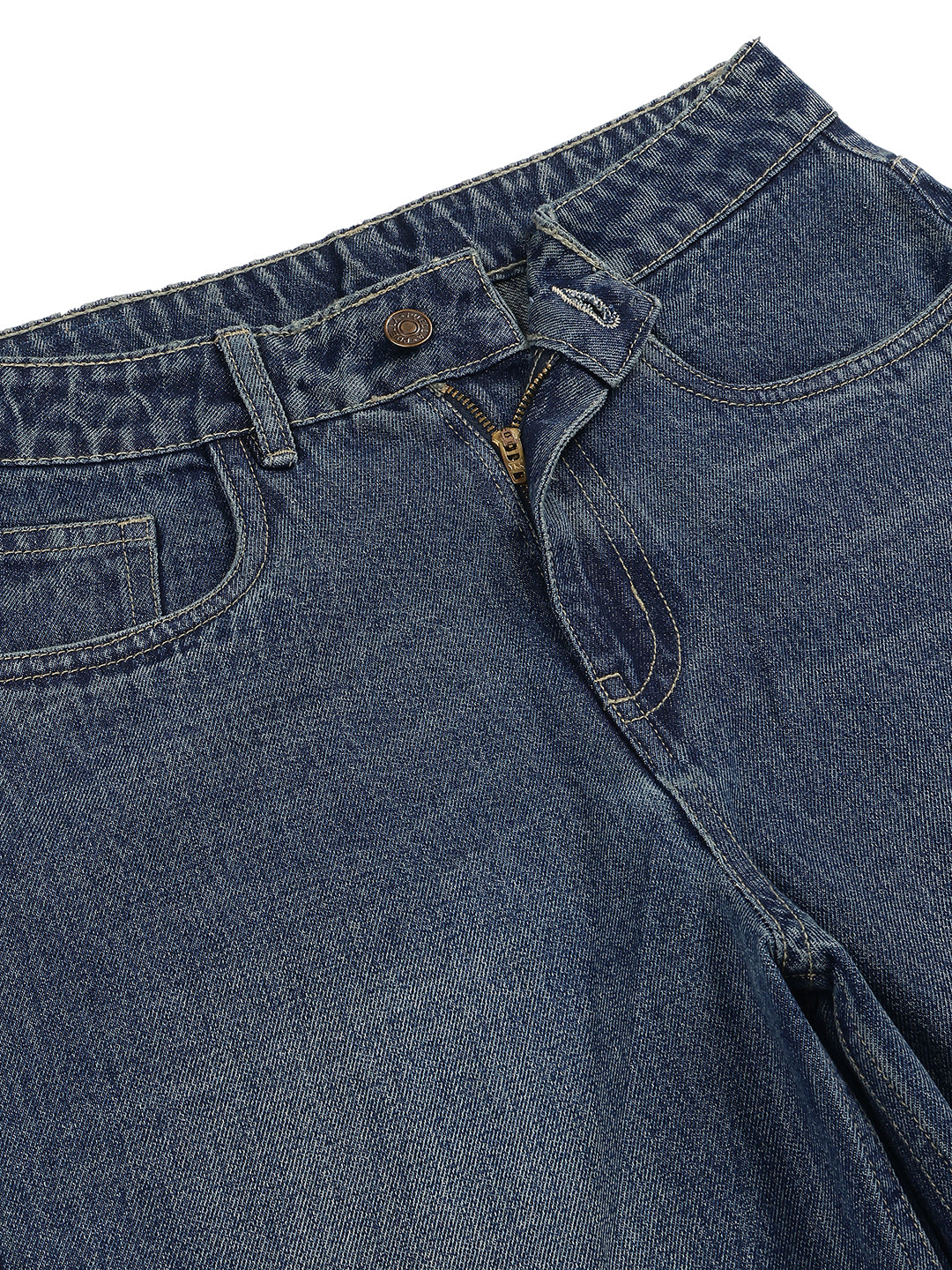 Women’s Dark Blue High-Rise Straight Fit Denim Jeans