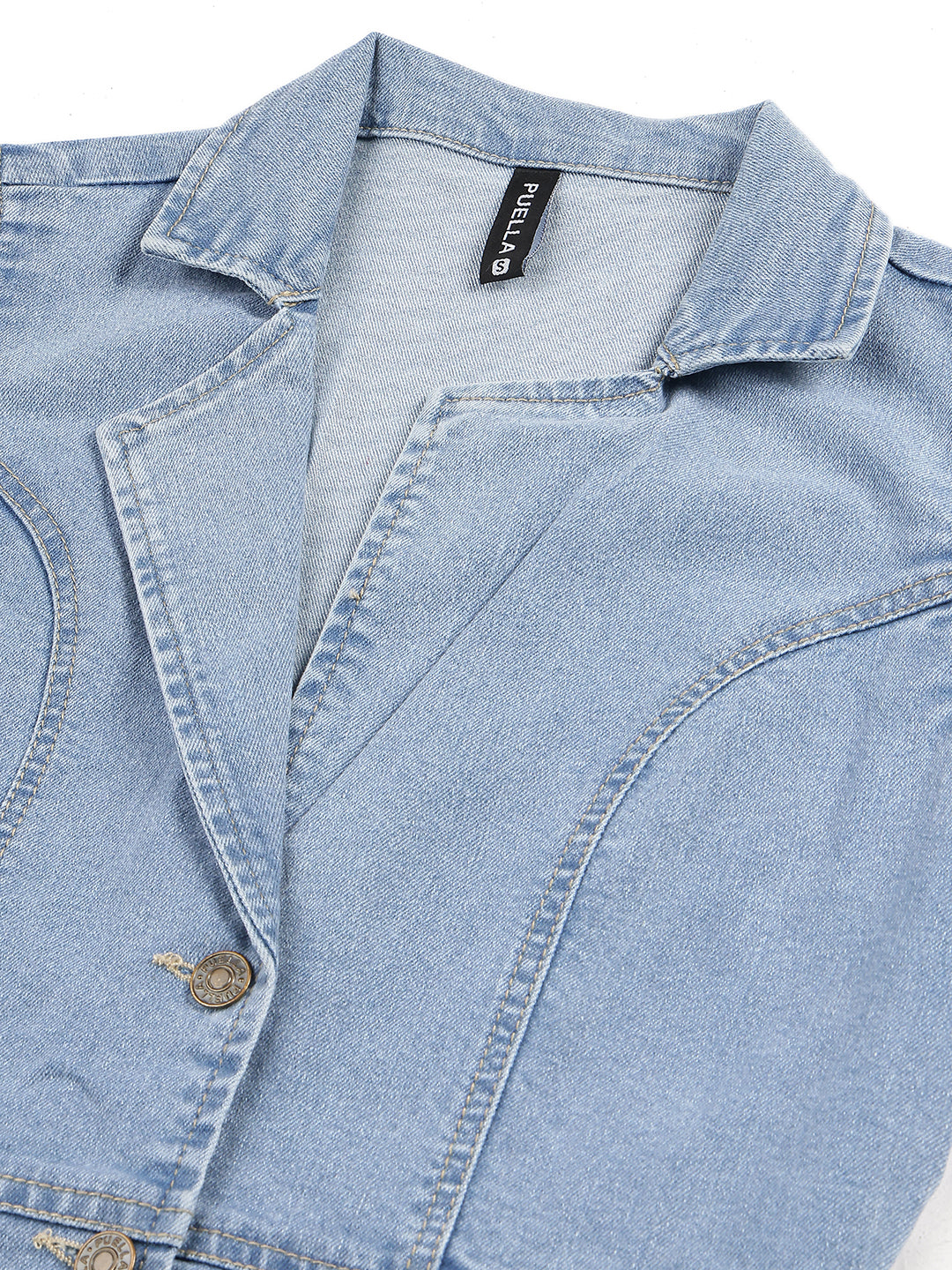 Women's Light Wash Sleeveless Denim Dress – Chic Notch Collar Button-Down Denim Mini Dress